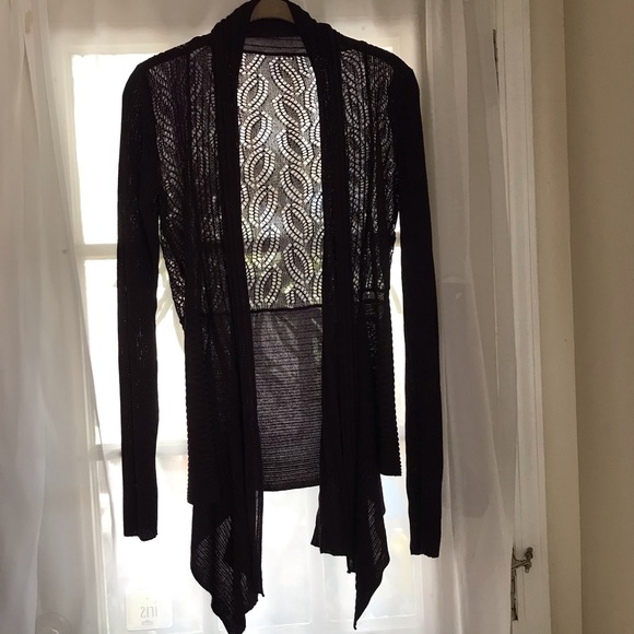 Sweaters - Lightweight Knit/Lacey Knit Back Cardigan